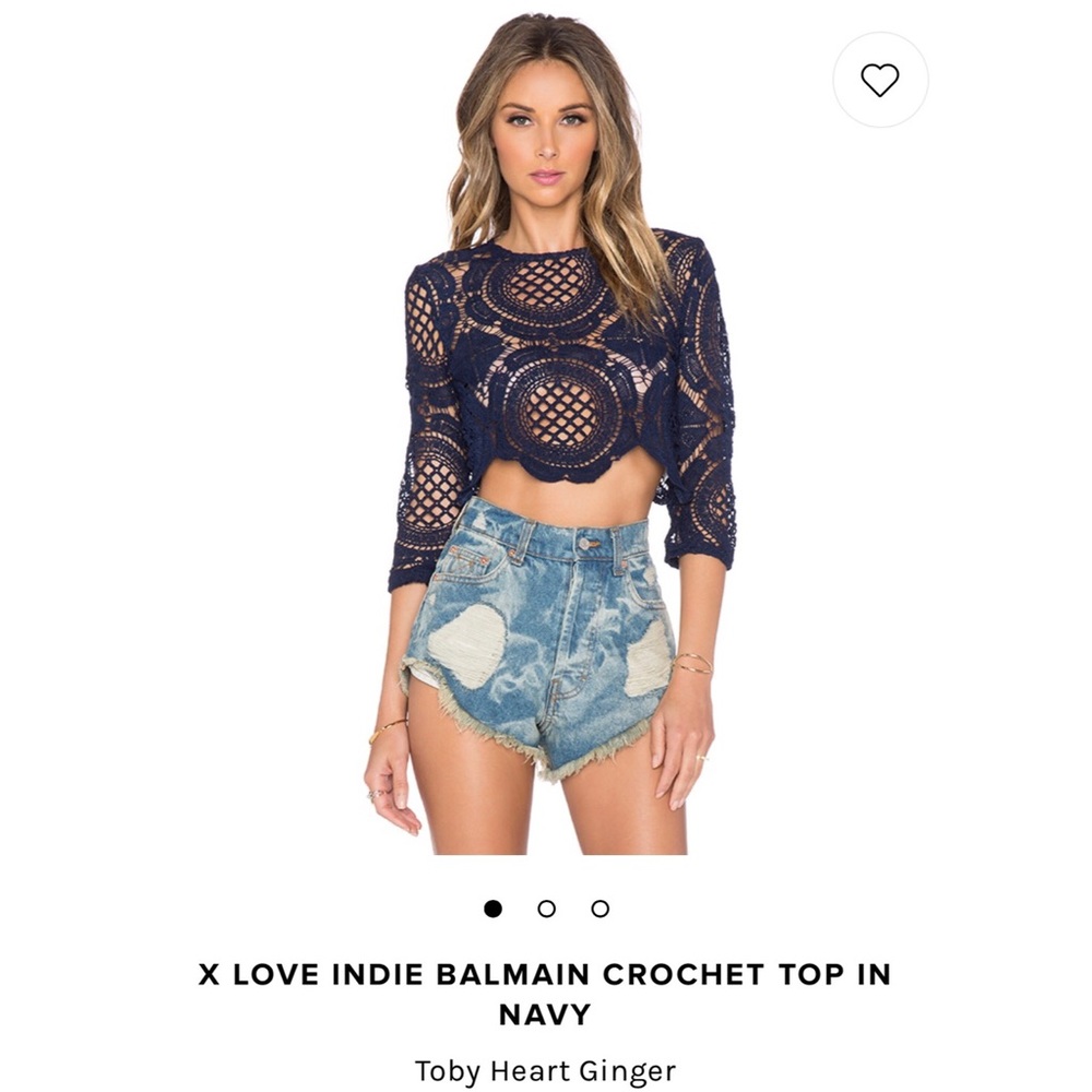 NEW Balmain Toby Heart Ginger Crochet Top